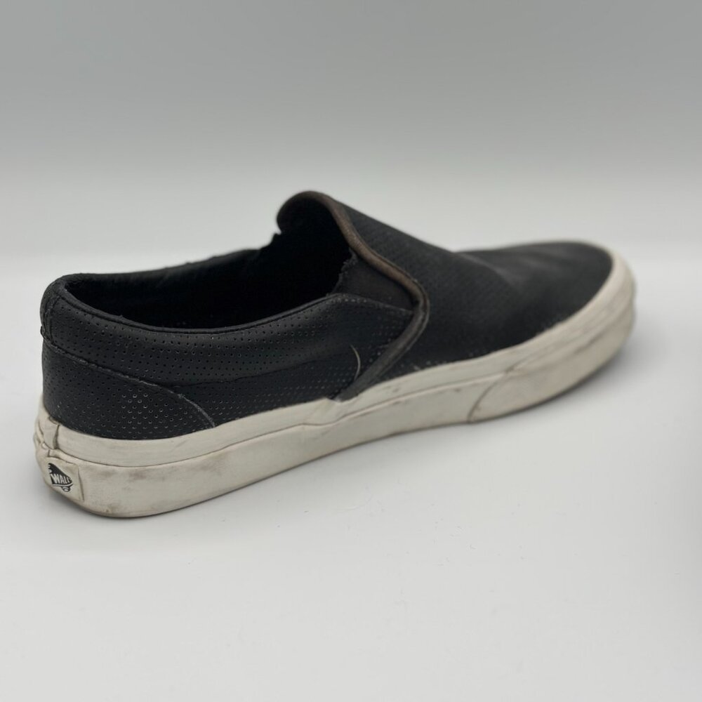 Vans Classic Slip-On – Black Perforated Leather – Women’s Size 5.5 - Picture 3 of 7